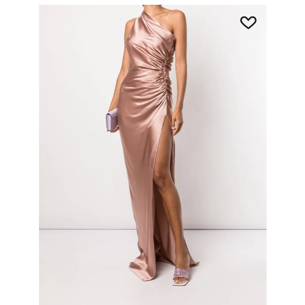 Michelle Mason rose gold/champagne dress